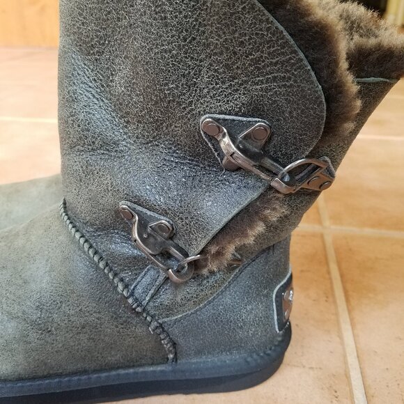 Size 10 Australia Luxe Collective Renegade Sheepskin Buckle Boots - Picture 7 of 10